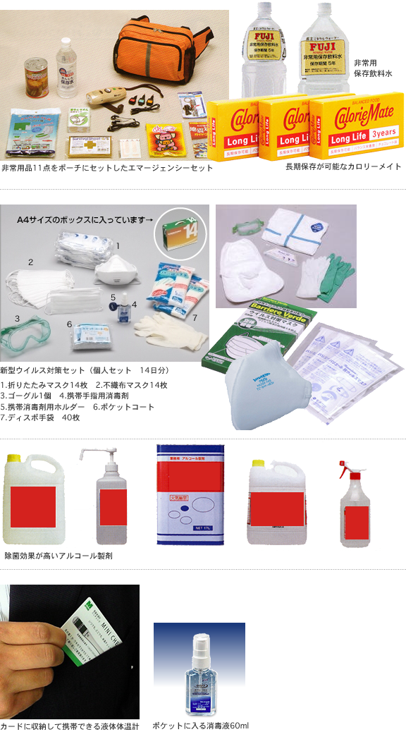 緊急に備えたい商品の写真